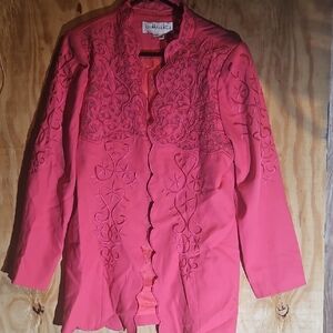 Pink Embroidered Women's Blazer